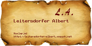 Leitersdorfer Albert névjegykártya